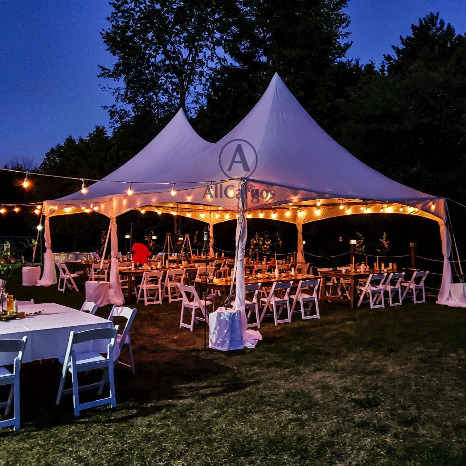 20x30 Tent with String Lights Rental