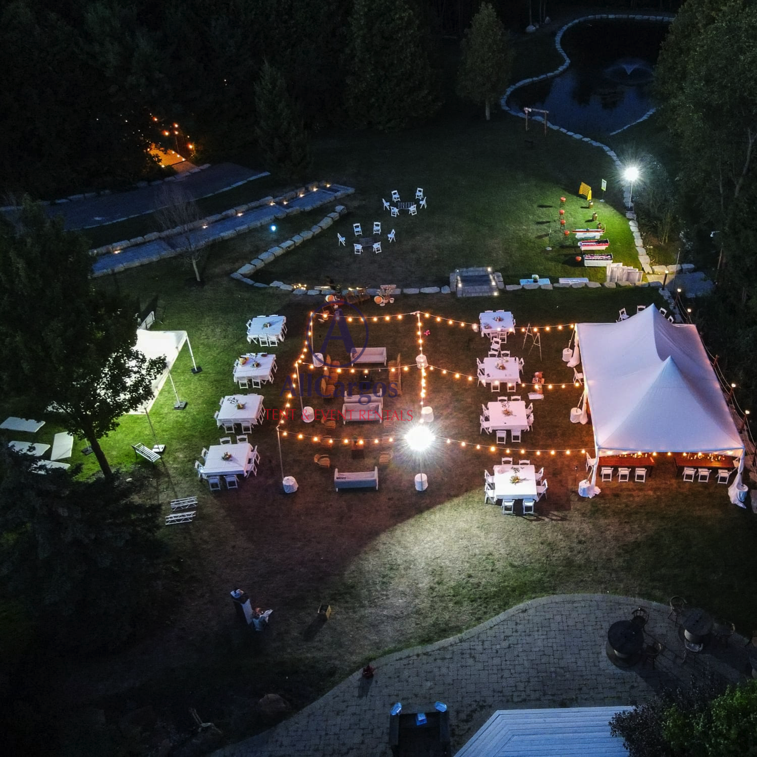 Backyard Wedding Setup with Tent & Lights Misssissauga