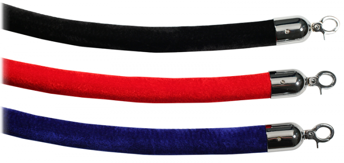 Black, Blue and Red Velvet Stanchion Ropes Rental Toronto