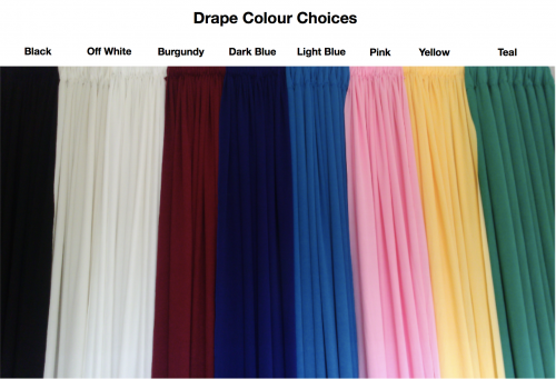 Drape Colour Choices- Pipe and Drape Backdrop Rental Toronto