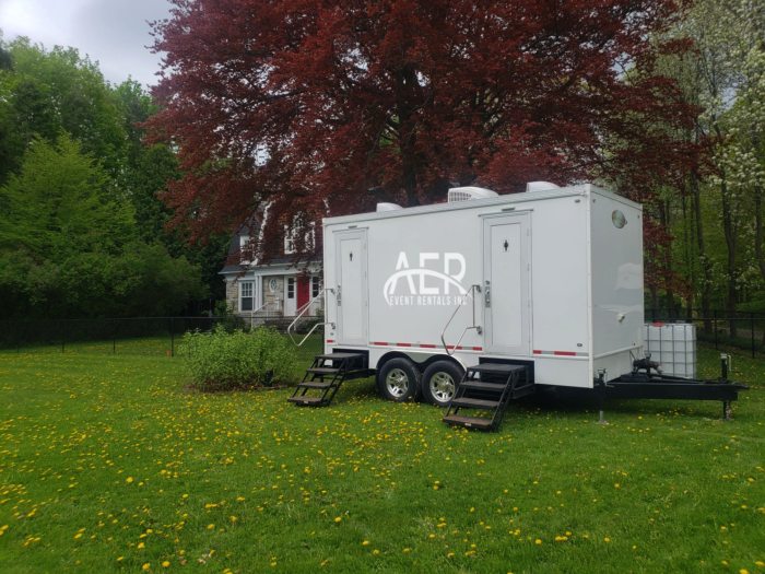 Five Station Washroom Trailer Rental for Weddings and Special Events across Ontario