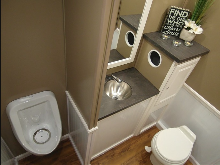 Inside Our Two Unit Trailer Washroom