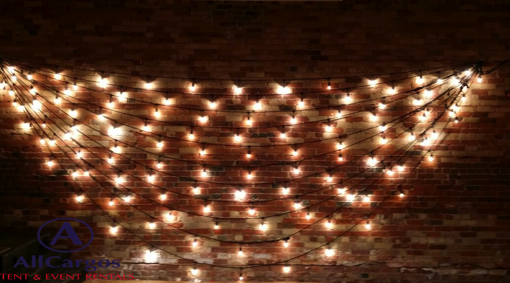 String Lights Installed on Wall Rental Toronto