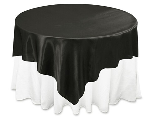 White and Black Table Linens Rental