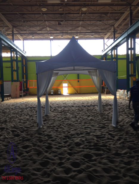 10x10 Frame Tent Rental on Sand