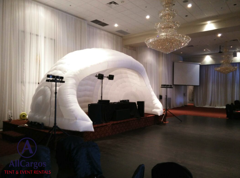 White Inflatable Dome Rental for DJ