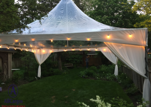 20x20 Clear Top Tent with String Lights 1