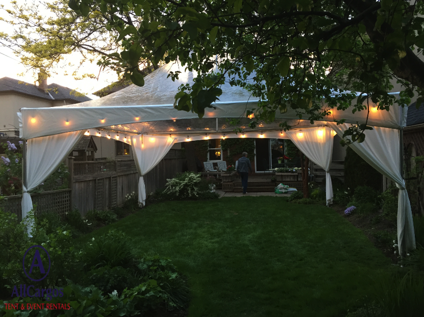 20x20 Clear Top Tent with String Lights