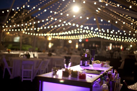 Clear Tent with String Lights
