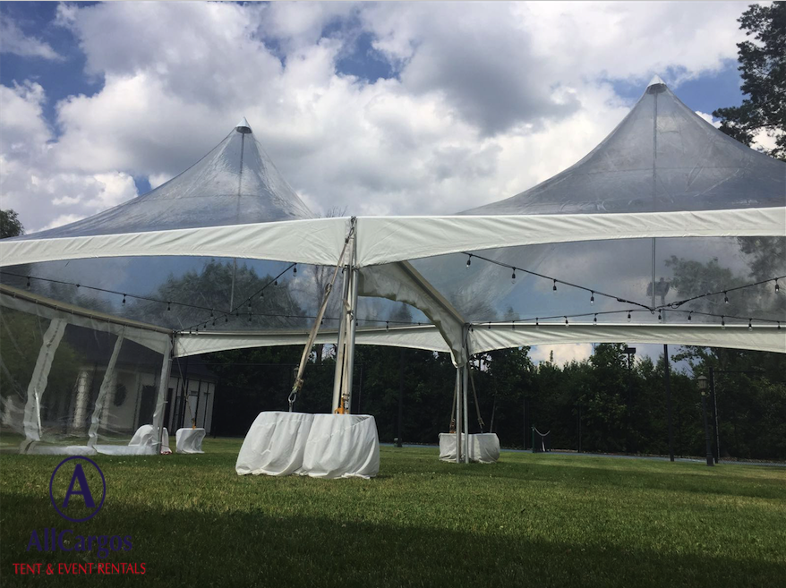 20x40 Clear Top Tent installed in Backyard Toronto