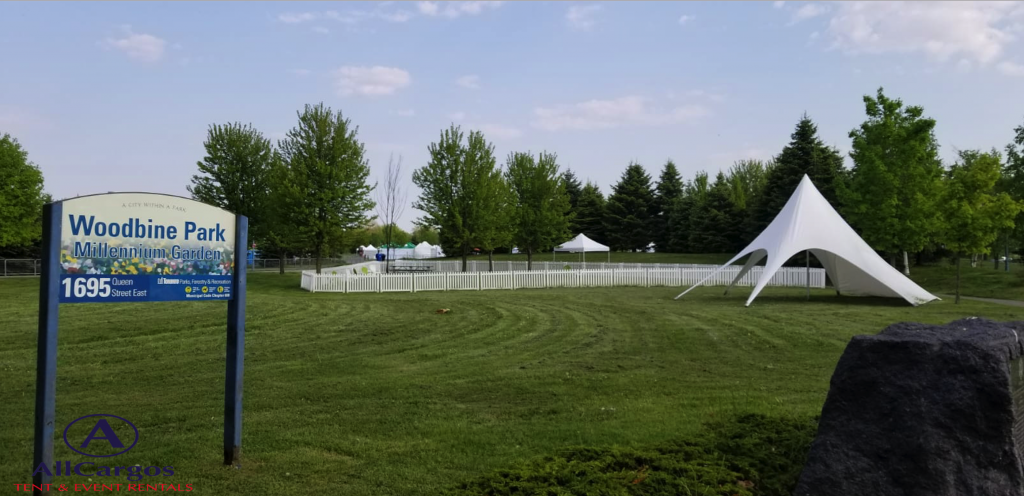 White Picket Fence and Star Tent Rental Woodbine Park Toronto