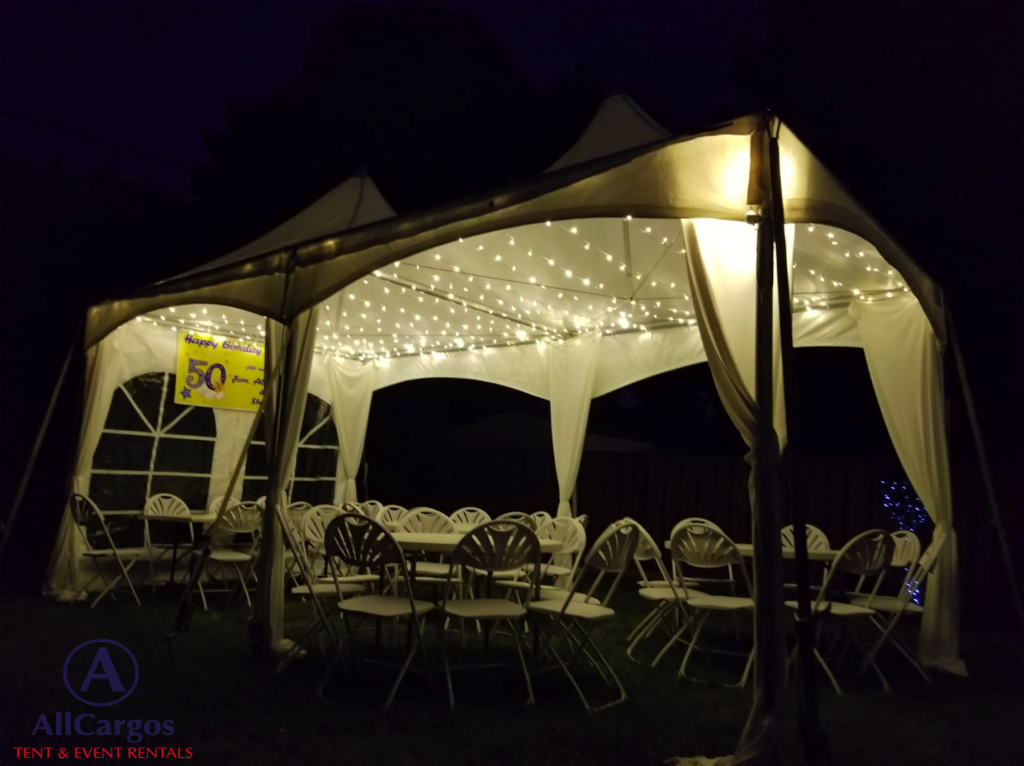 10x20 Frame Tent with Fairy Twinkle Lights