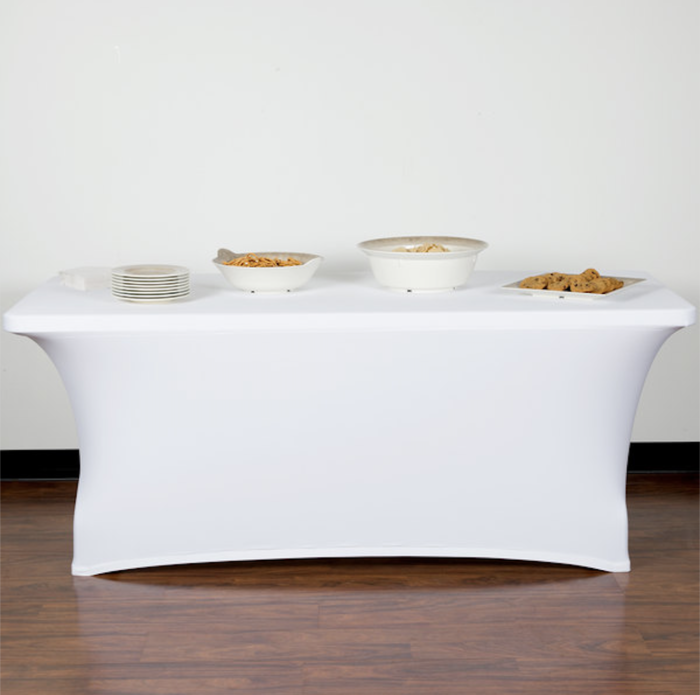 White Spandex Table Cover for Rent