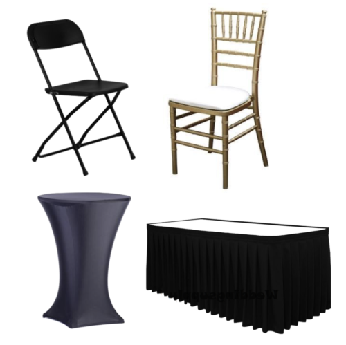 Chairs, Tables, Linens & Lounge Furnitures