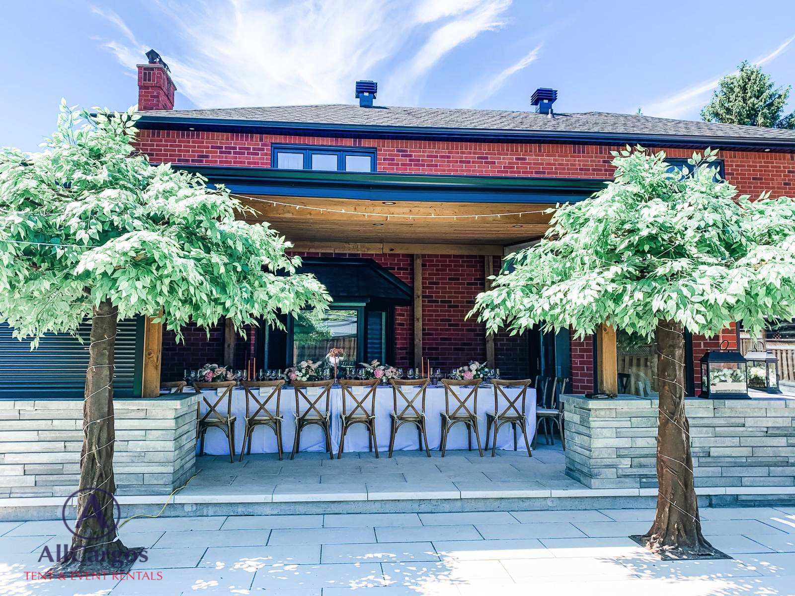 Artificial Green Ficus Tree Backyard Event Rental Toronto
