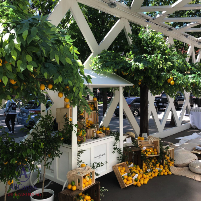 Artificial Green Ficus Tree with Lemons Rental Toronto