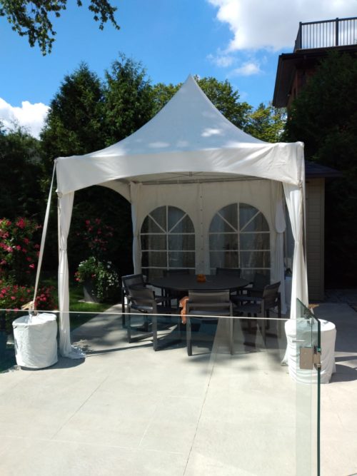 10x10 Frame Tent Backyard Installation
