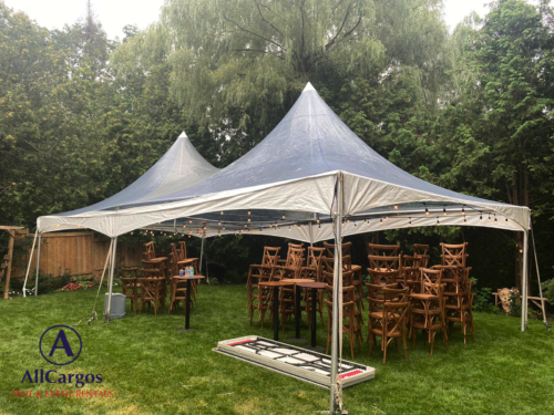 20x40 Clear Top Frame Tent rental for backyard wedding Toronto Markham