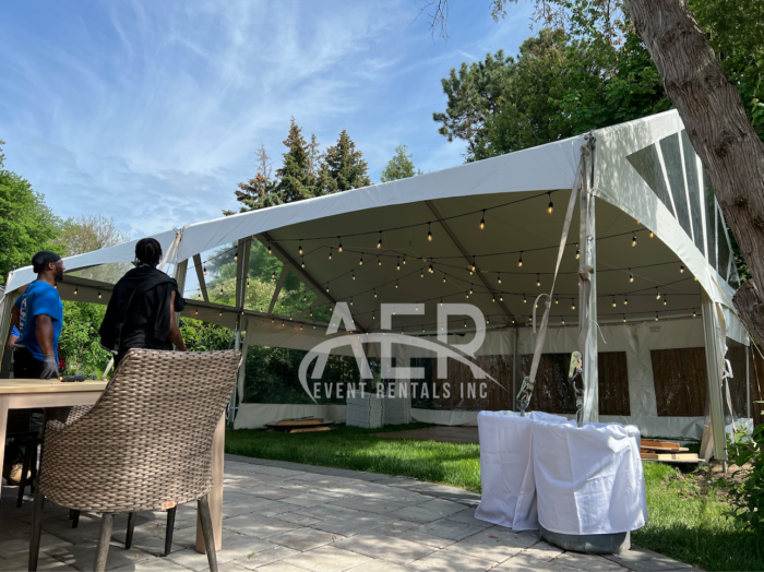 30x30 Clearspan Tent Rental for Backyard Event