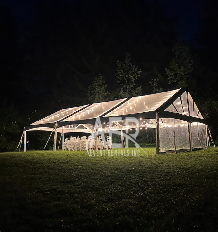 30x45 Clear Top Tent with String Lights
