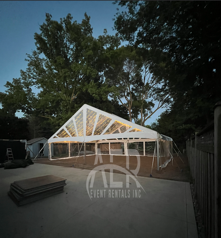 40x30 Clearspan Tent Rental for Backyard Wedding