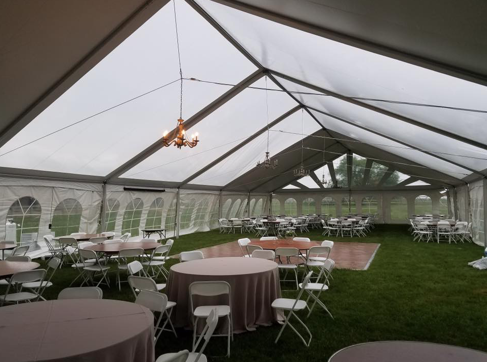 Clearspan Frame Tent with White and Clear Roof Rental Toronto Markham Newmarket Richmond Hill