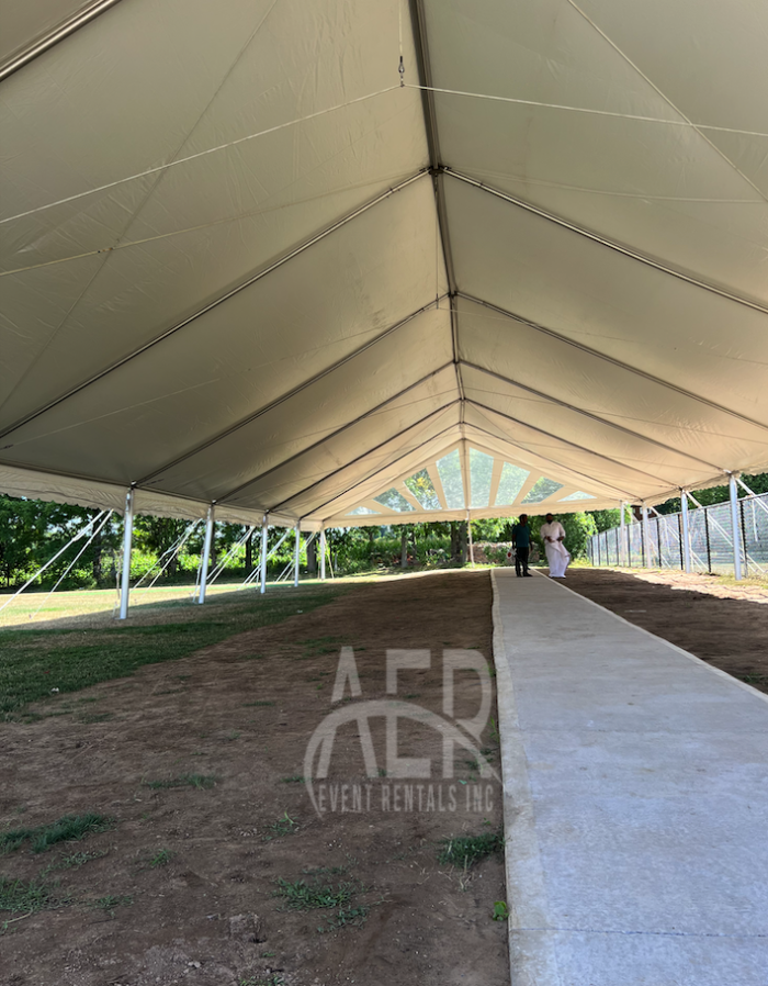 Interior of a 40x105 Clearspan Tent Rental