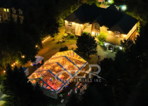 40x60 Clear Top Wedding Tent with Fairy Twinkle Lights Rental