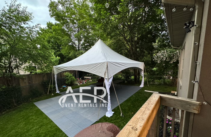 15x20 High Peak Tent and Flooring Rental for Backyard Event